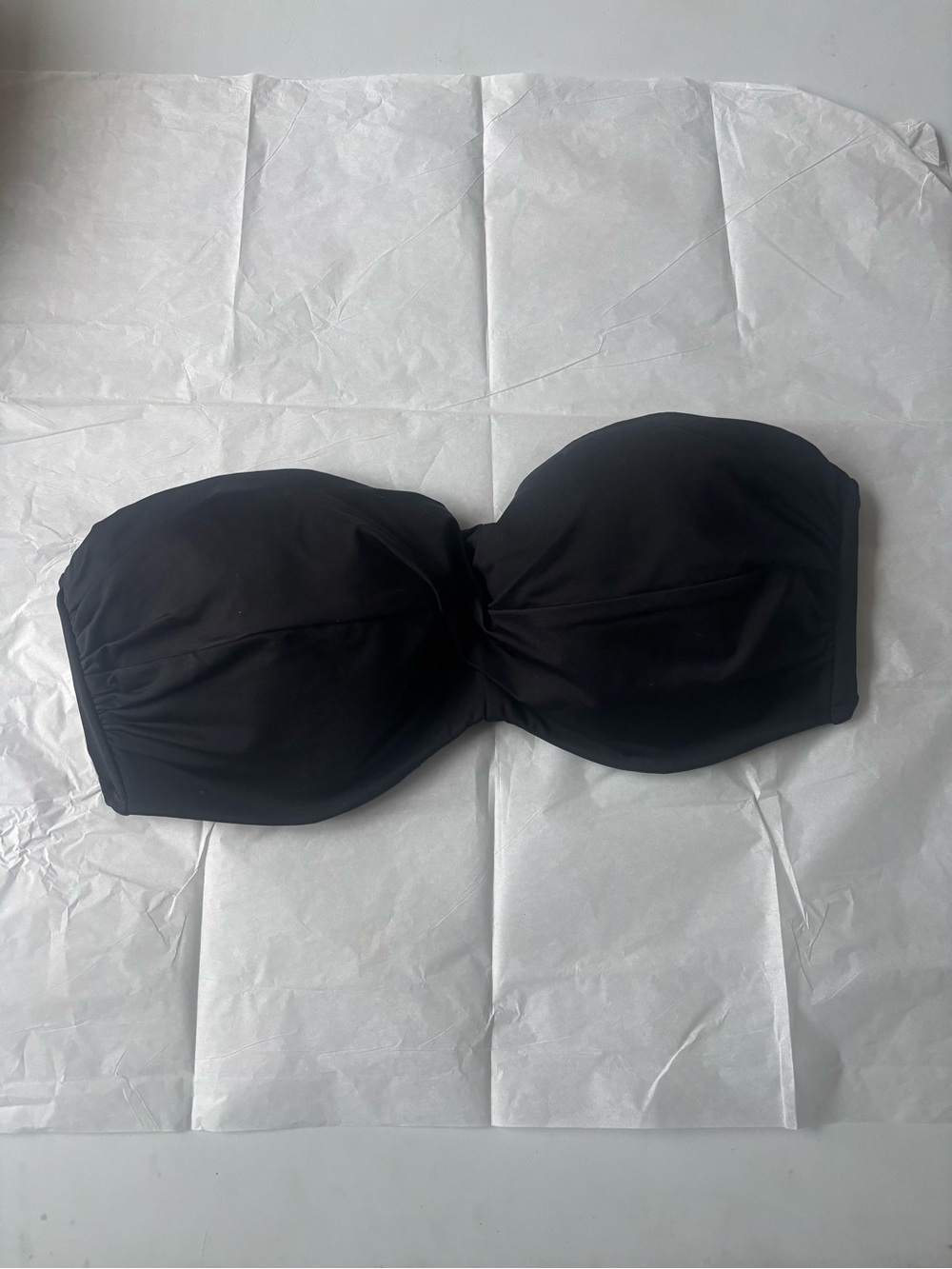 Vintage Victoria Secret 36D Strapless Bandeau Swim Top - Black